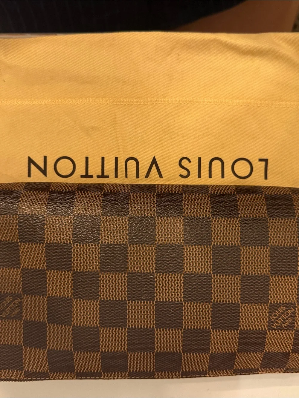 Louis Vuitton Brown Damier Ebene Crossbody Pochette with Gold Plate